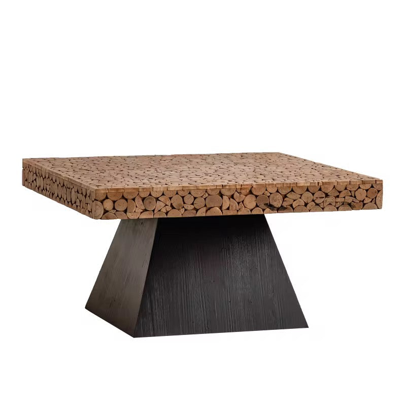 Square Wood Mosaic Coffee Table