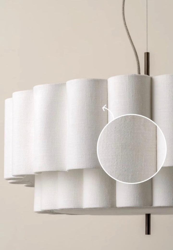 Modern Layered Pleated Pendant Light with Warm Diffuser