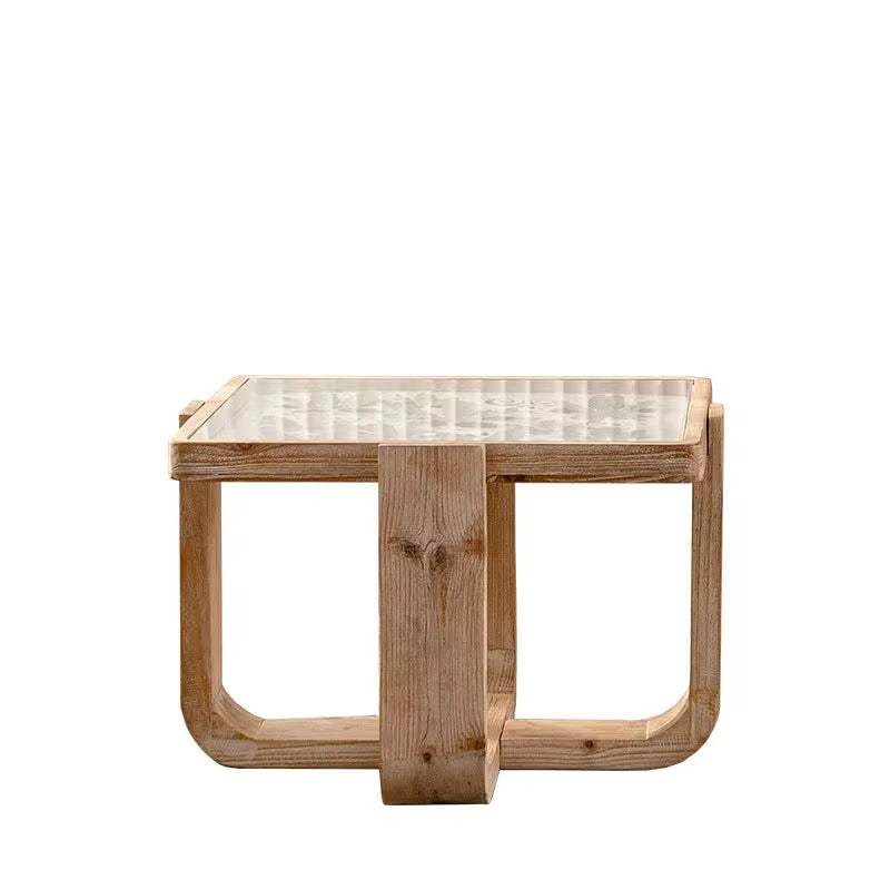 Table With Glass Inlay Glass Inlay Aura - Elegant Nested Side Tables with Wooden Frames – Wadi ...