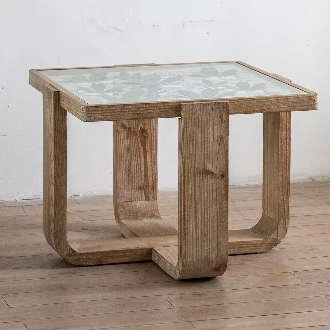 Glass Inlay Nested Side Tables