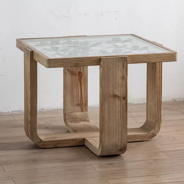 Glass Inlay Nested Side Tables