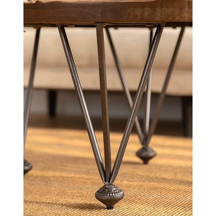 Carved Round Wooden Side Tables