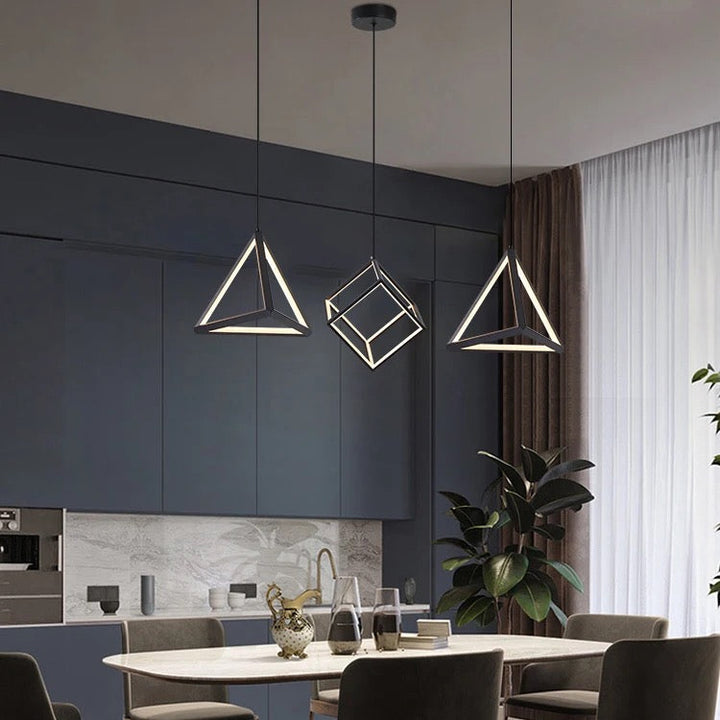 Geometric LED Pendant Lighting Set