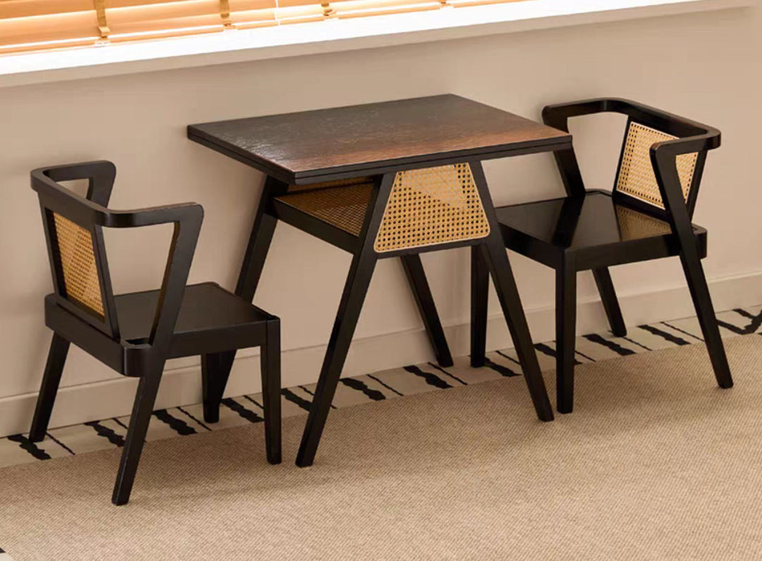 Black Or Brown Rattan Table Set