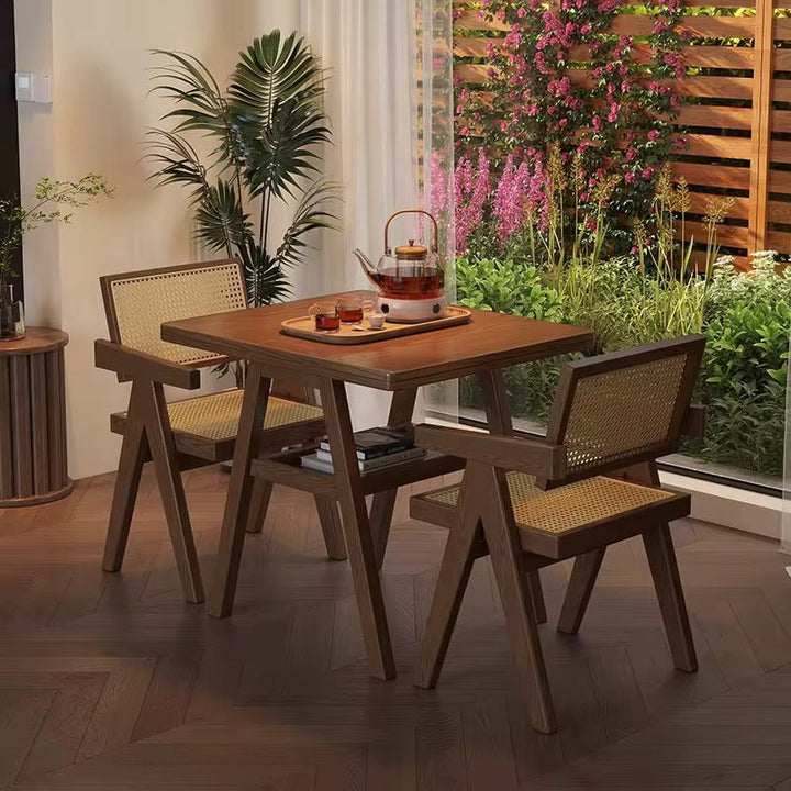 Black Or Brown Rattan Table Set