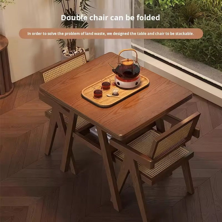 Black Or Brown Rattan Table Set