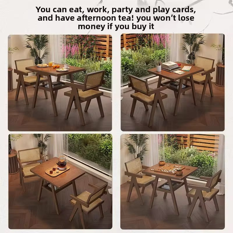 Black Or Brown Rattan Table Set