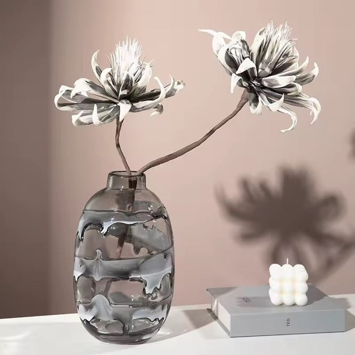 Smoked Glass Sculptural Vase Set of 3