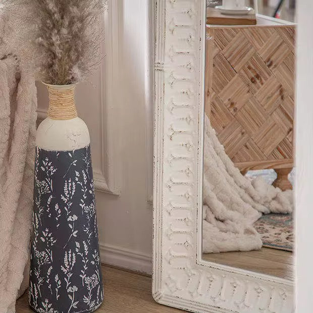 Tall White Arch Floor Mirror