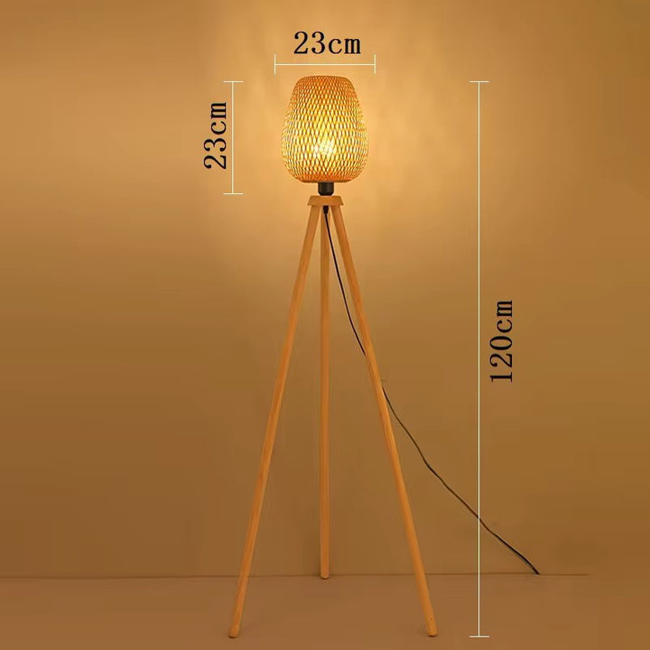 Nordic Tripod Bamboo Floor Lamp
