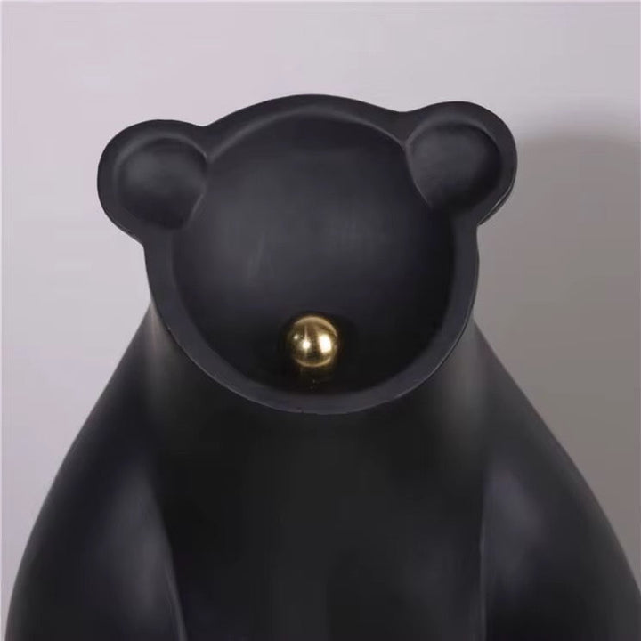 Matte Black Bear Sculpture set of 2