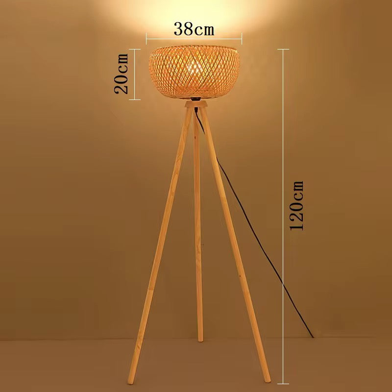 Nordic Tripod Bamboo Floor Lamp