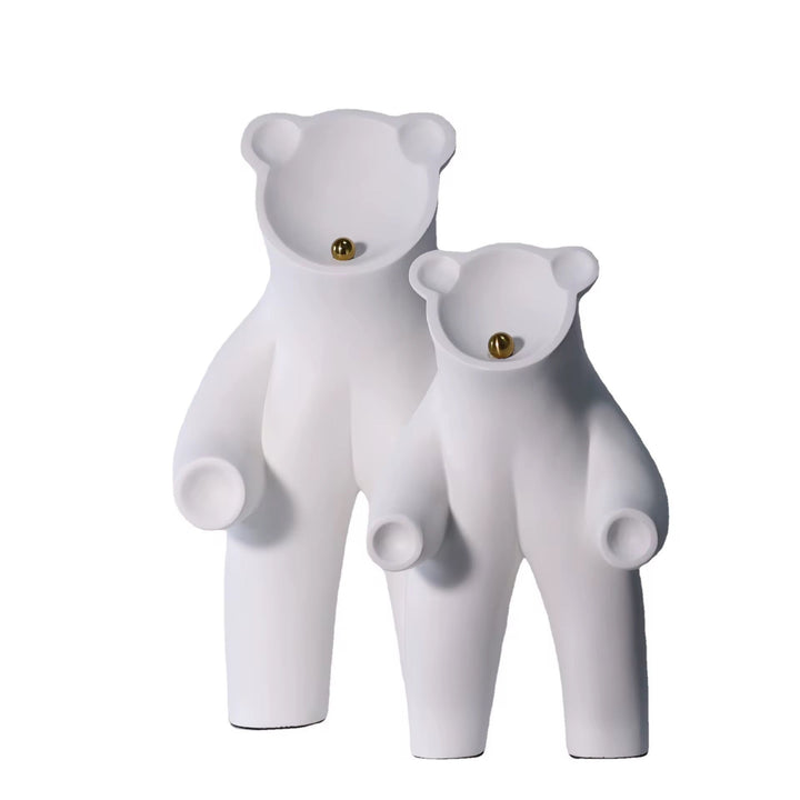 Matte Black Bear Sculpture set of 2