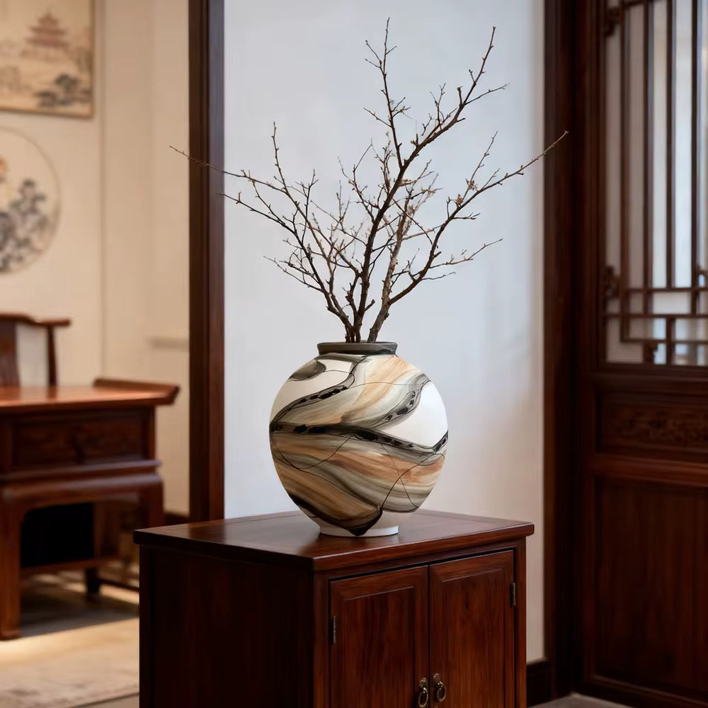 Marble Effect Decorative Vase Set of 2