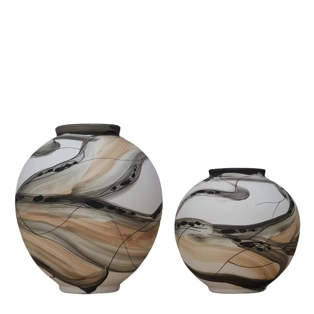 Marble Effect Decorative Vase Set of 2