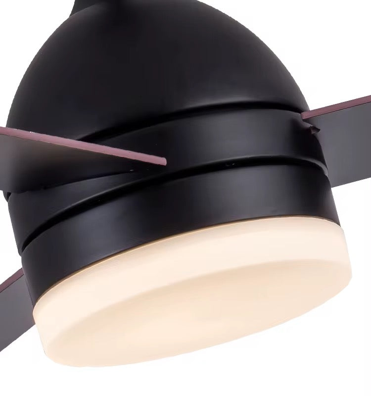 Modern Black Ceiling Fan with LED Light and Remote – 3-Speed Pollywood Blades