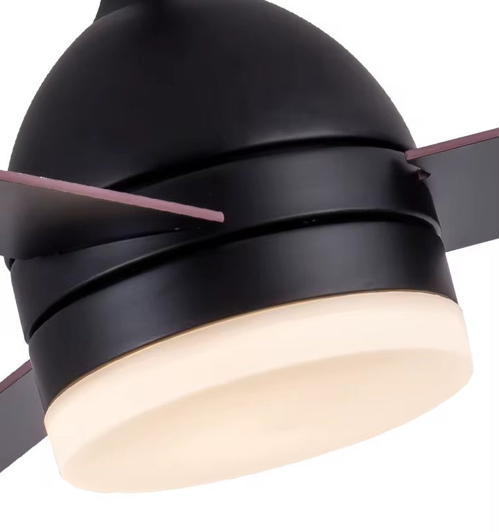 Modern Black Ceiling Fan with LED Light and Remote – 3-Speed Pollywood Blades