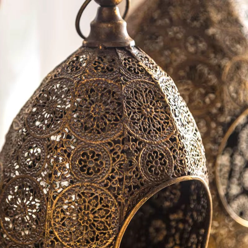 Ornate Vintage Metal Lantern set of 2