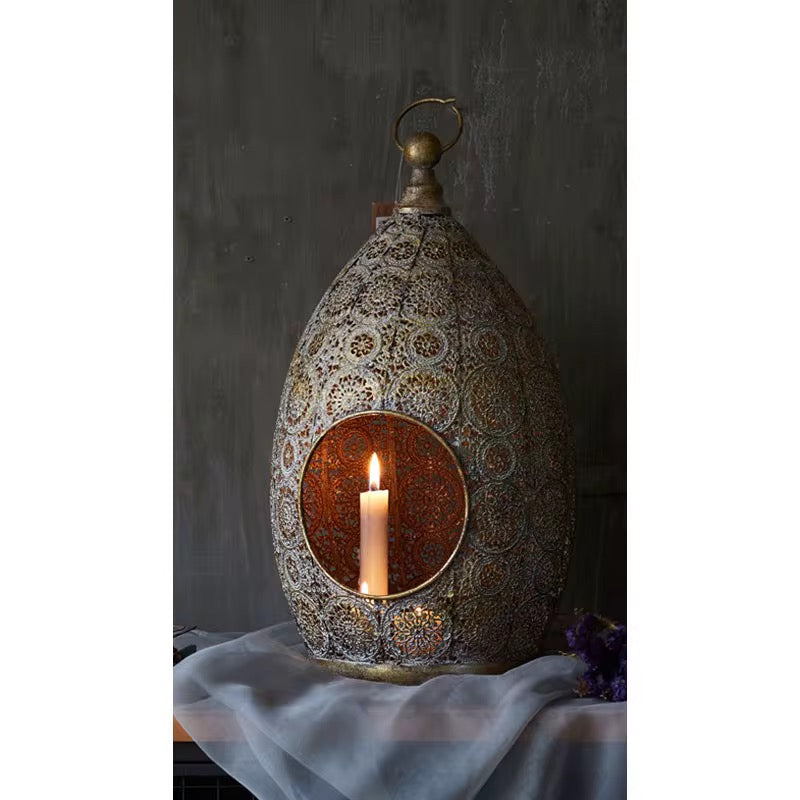 Ornate Vintage Metal Lantern set of 2