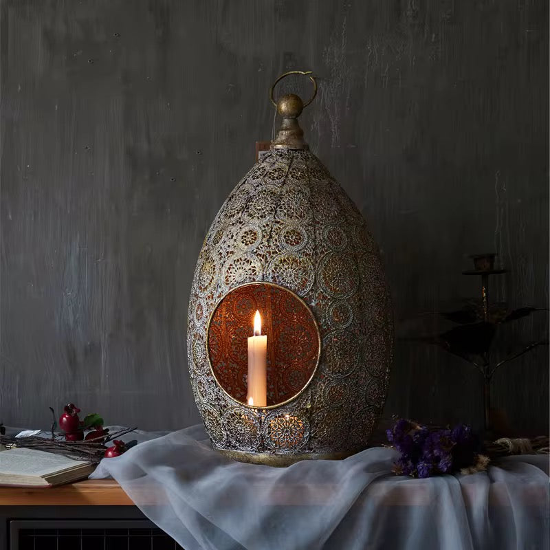 Ornate Vintage Metal Lantern set of 2