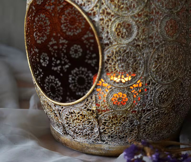 Ornate Vintage Metal Lantern set of 2