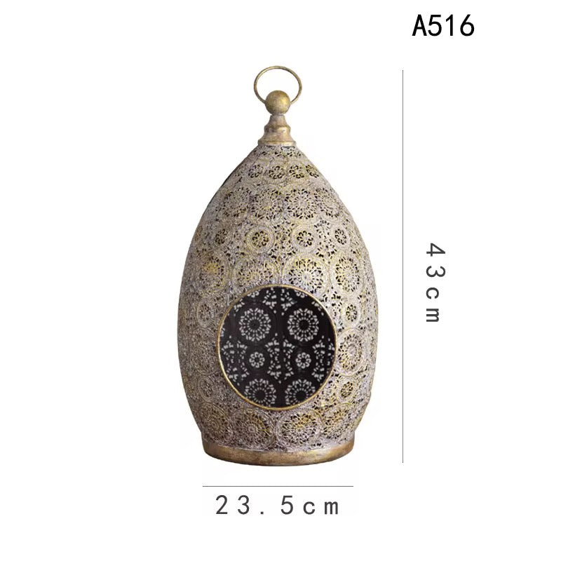 Ornate Vintage Metal Lantern set of 2