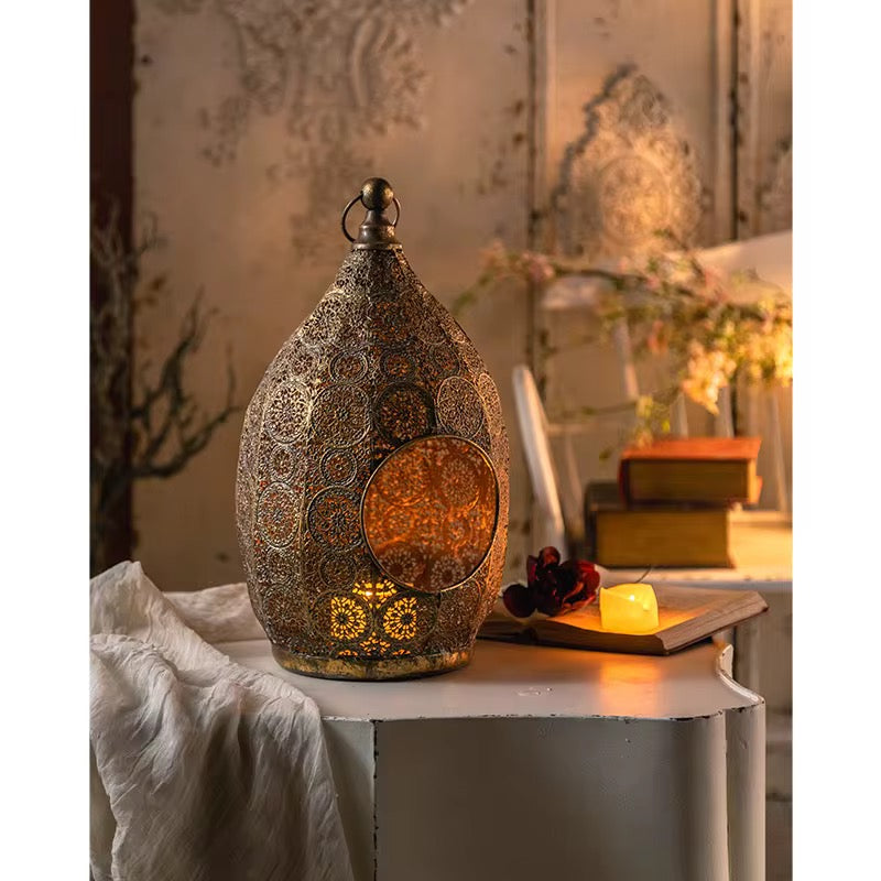 Ornate Vintage Metal Lantern set of 2