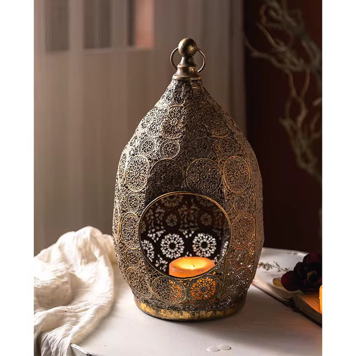 Ornate Vintage Metal Lantern set of 2