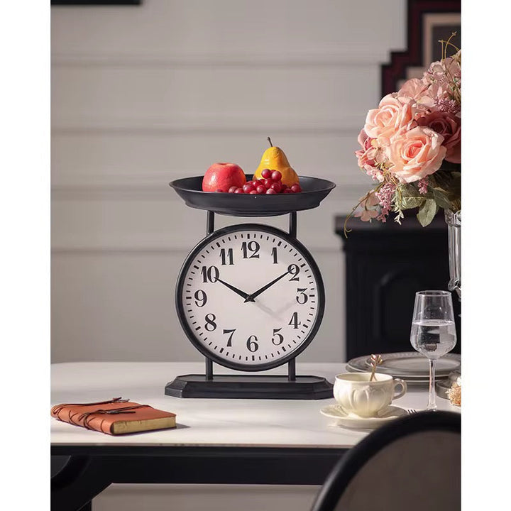 Vintage Table Clock With Fruit Tray