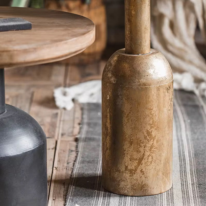 Industrial Pedestal Side Tables Set