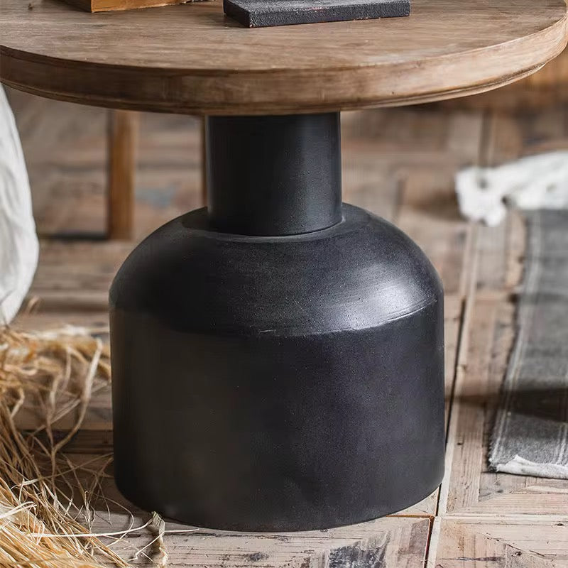 Industrial Pedestal Side Tables Set