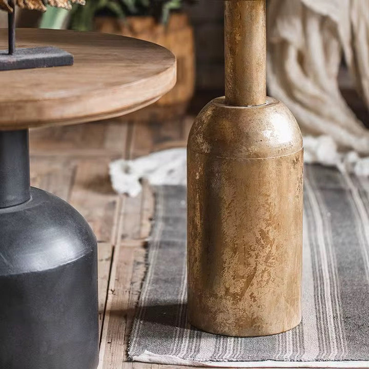 Industrial Pedestal Side Tables Set