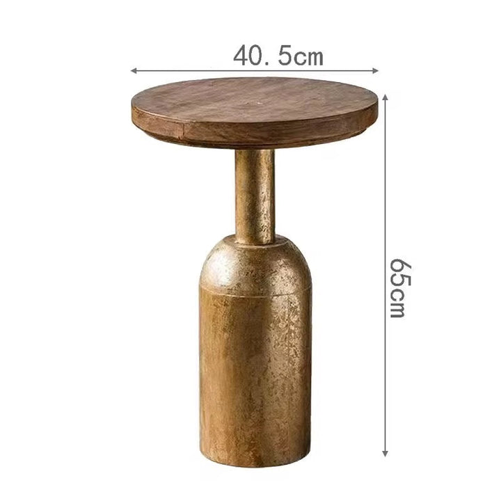 Industrial Pedestal Side Tables Set