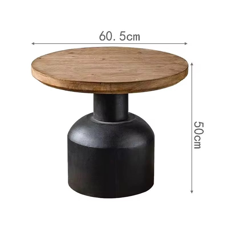 Industrial Pedestal Side Tables Set
