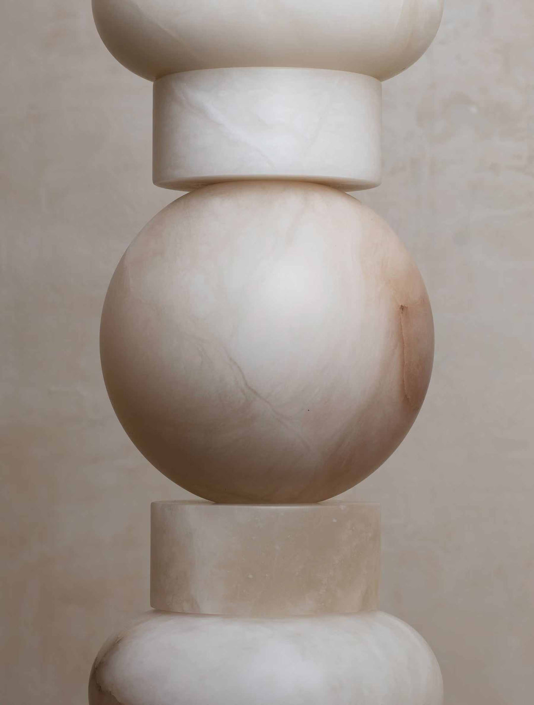 Totem Glow - Marble Sphere Column Floor Lamp
