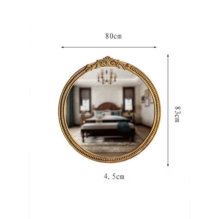 Gold Ornate Round Wall Mirror