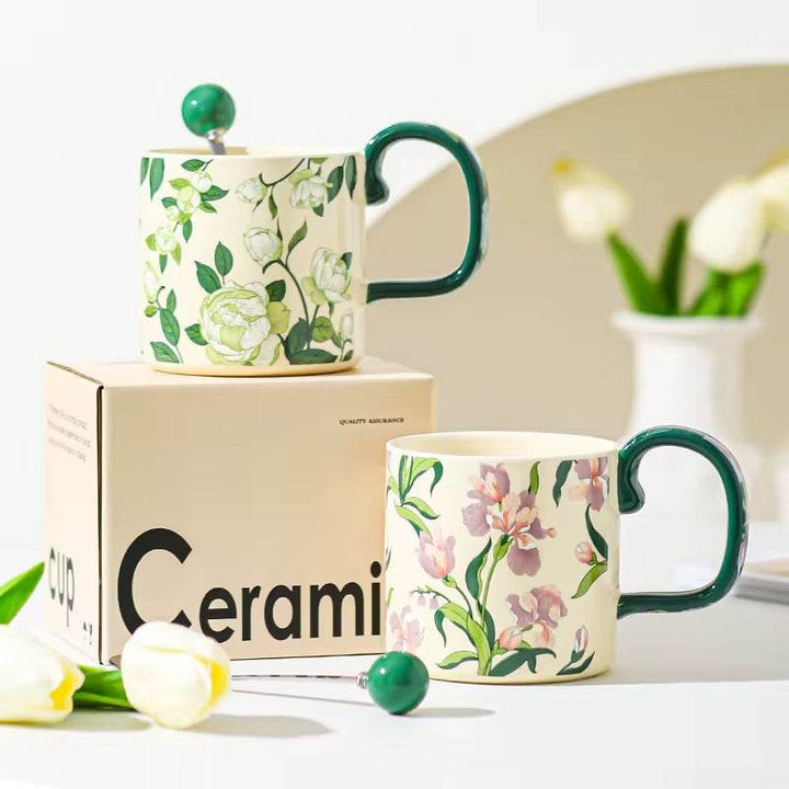 Floral Ceramic Mug Set of 2