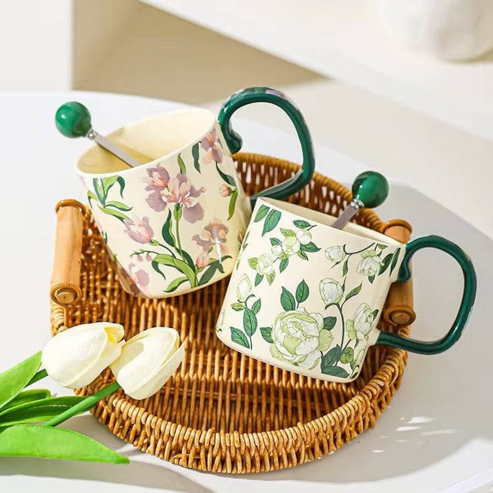 Floral Ceramic Mug Set of 2