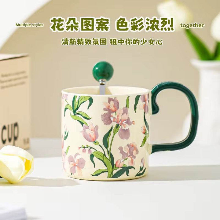 Floral Ceramic Mug Set of 2