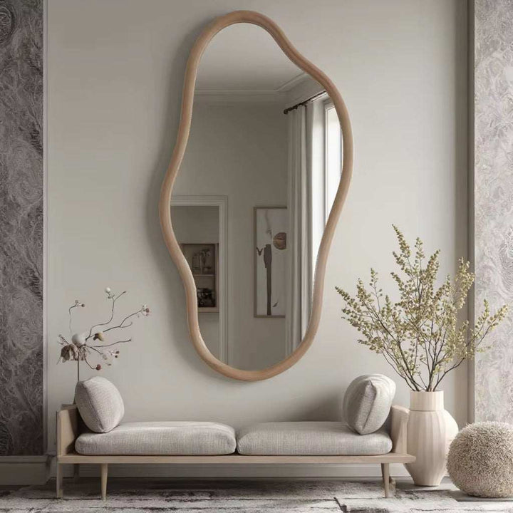 Aura Flow Mirror - Organic Wooden Standing Mirror