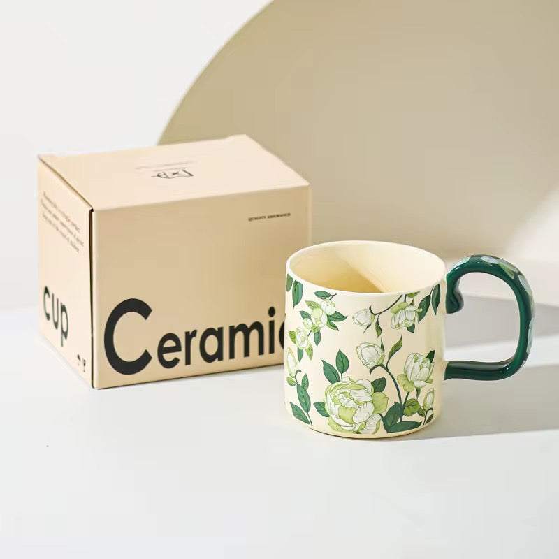 Floral Ceramic Mug Set of 2