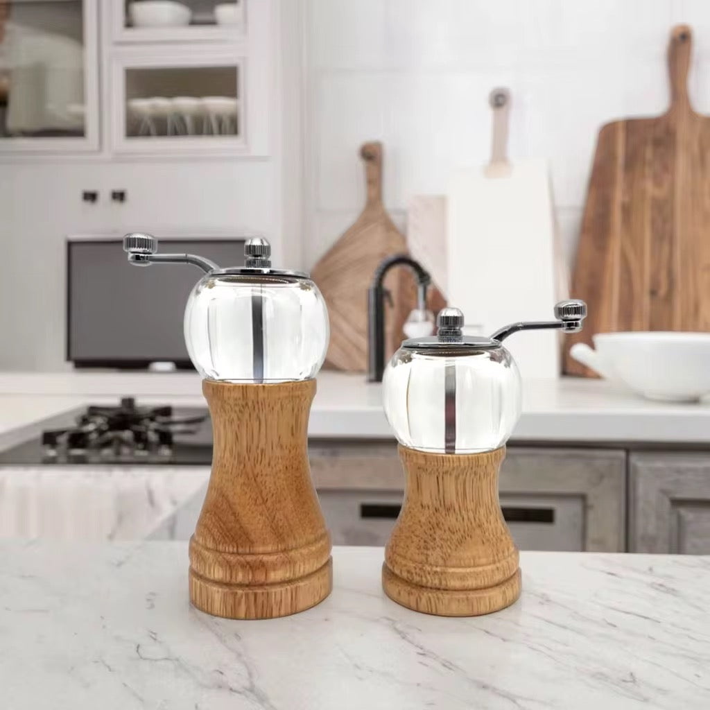 Wood & Glass Spices & Coffee Grinder