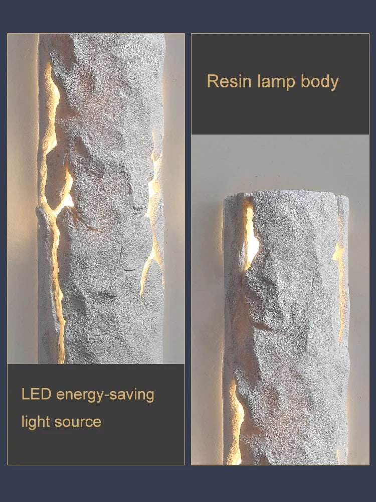 Textured Stone LED Wall Light