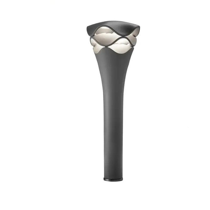 Modern Outdoor Bollard Light with Wave Design