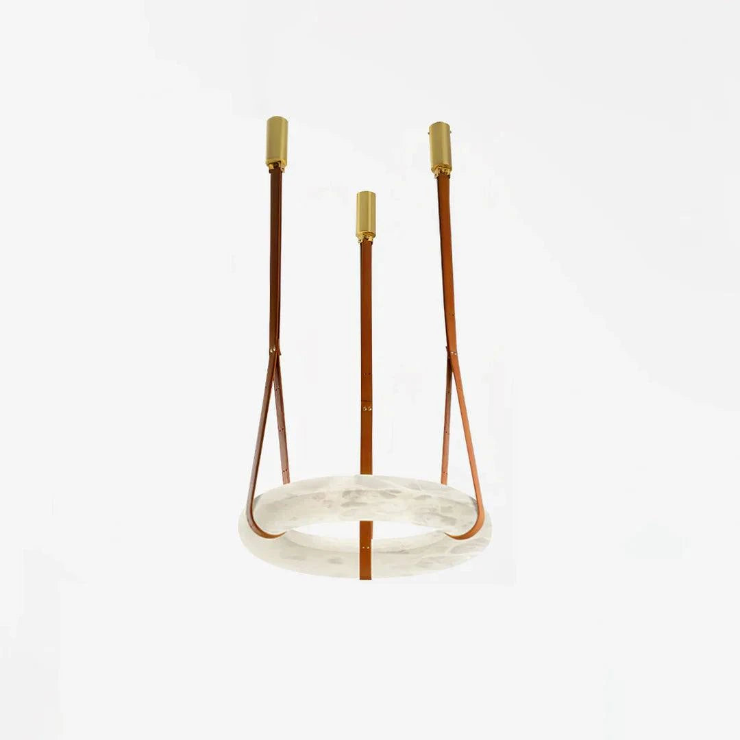 Halo Loop - Natural Spanish Alabaster stone Modern Marble Ring Chandelier