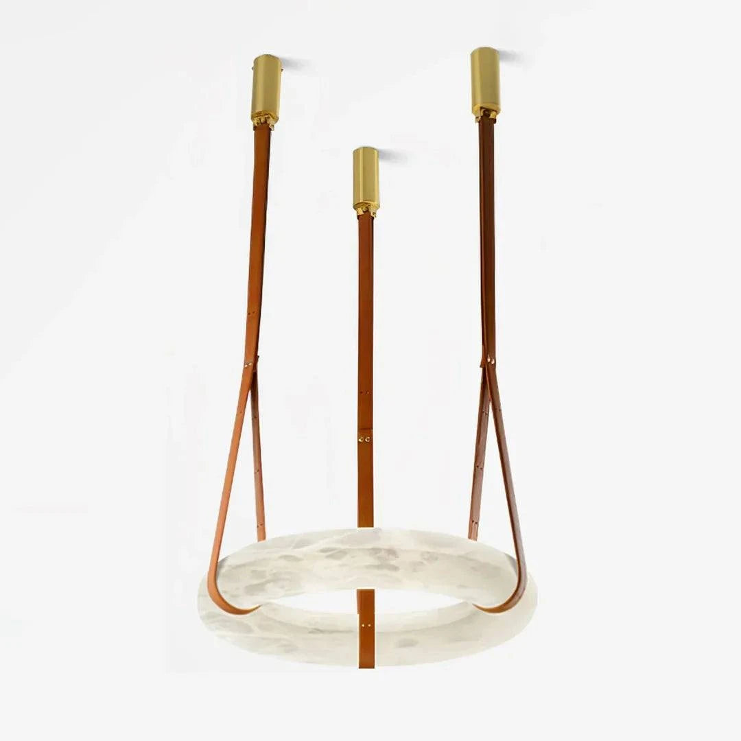 Halo Loop - Natural Spanish Alabaster stone Modern Marble Ring Chandelier