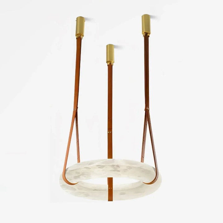 Halo Loop - Natural Spanish Alabaster stone Modern Marble Ring Chandelier