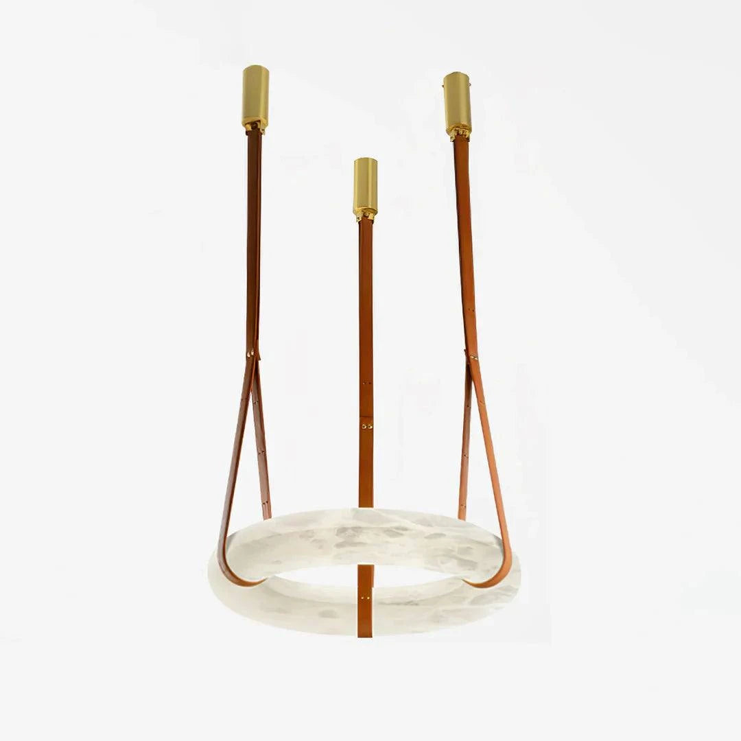 Halo Loop - Natural Spanish Alabaster stone Modern Marble Ring Chandelier