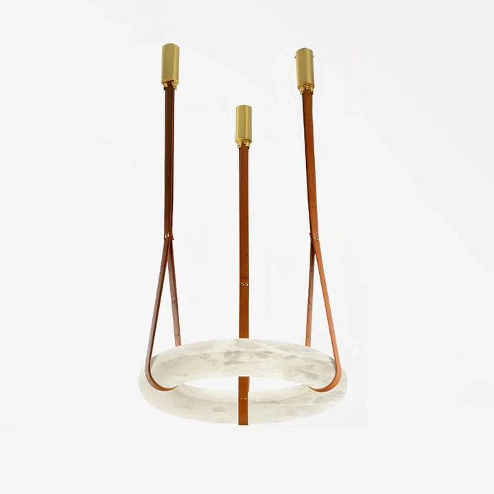 Halo Loop - Natural Spanish Alabaster stone Modern Marble Ring Chandelier