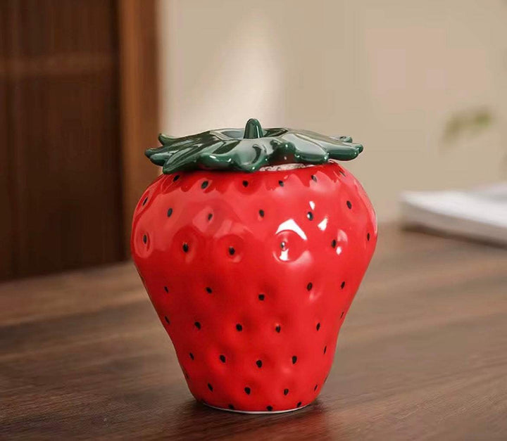 Strawberry Ceramic Jar
